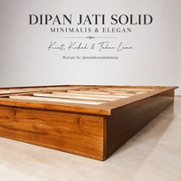 Dipan Kayu Jati Minimalis Modern | Rangka Tempat Tidur Jati Solid Kuat Tahan Lama 90x200