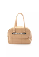 Chanel Pre-Loved Chanel chocolate bar Handbag mini boston bag Caviar skin beige silver hardware