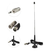 Enhanced Signal AM/FM Antenna Useful Universal Connector Adapter Aerial Amplified Adapter Receiver Tuner