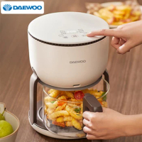 DAEWOO Oil Free Air Fryer 2L Electric Oven Home Multifunctional Kitchen Appliance Visualization Glass Small Oven Air Fryer