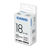 CASIO 卡西歐 XR-18X1 18mm 透明底黑字 標誌帶/標籤帶