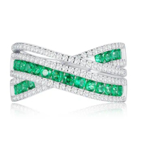 S925 Silver Ring, Emerald Love Interwoven Ring, Lazada Popular New Product Ring