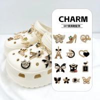 เสน่ห์ Jibbitz รองเท้า 16 ชิ้น หรูหราและระดับไฮเอนด์ สำหรับเด็กผู้หญิง ประดับเพชร หัวเข็มขัดรองเท้า 