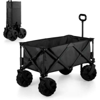 ONIVA-a Picnic Time Brand Adventure Wagon All-Terrain Folding Beach Wagon with Big Wheels- Garden Wagon Collapsible-(Dark Gray)