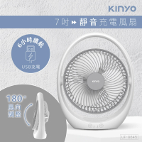 【KINYO】USB靜音充電風扇/桌扇/LED照明(露營 UF-8645)