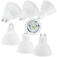 10X Dimmable GU10 LED Spotlight 220V 7W MR16 GU5.3 LED Lamp COB 45 Beam Angle Cold Warm White bombilla Bulb Lamp For Home Office