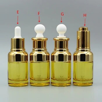Yellow Bottle Cosmetic 30ml,1oz Glass Aromatherapy Oil Container with Gold/Silver Dropper