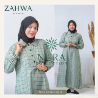 Dress motif kotak daily outfit Nyaman Wanita Remaja Gamis Muslim