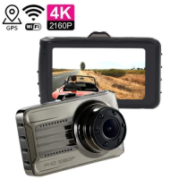 Dashcam 4K GPS WIFI Parking Monitor Dash Cam Car DVR Front and Rear View Camera 2160P HD Drive Video Recorder Vehicle Black Box