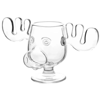 A Happy 240ml 8oz Christmas Mug Christmas Reindeer Head Creative Elk Glass Milk Glass Wine Beer Wate