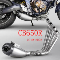 CB650R Motorcycle Full System Exhaust Modified Front Middle Link Pipe Muffler For Honda CBR650R CBR650F CB650R CB650F 2019-2022