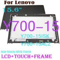 15.6" FHD LCD For Lenovo Ideapad Y700-15 Y700-15ISK Y700-15ACZ LCD Display Touch Screen Digitizer Assembly Frame Replacement