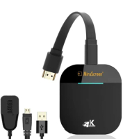 4K Wireless HDMI-compatible Display Dongle Adapter WiFi Streaming Movies TV Receiver from Phone to HDTV/Monitor/Projector chrome