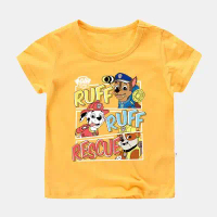 เสื้อผ้าเด็กผู้ชายแขนสั้น 8 สี พร้อมเสื้อยืดลายการ์ตูน Paw Patrol