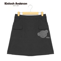 【Kinloch Anderson】短裙 可愛熊頭文字鑽假雙口袋短裙 裙子 KA108401889 金安德森女裝(深黑)