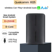Android Smart System Ai Box Snapdragon 6125 8-Core Wireless CarPlay Auto Apple Car Play TV Box Support IPTV Netflix Youtube HDMI