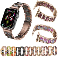High Quality Resin Strap For Apple Watch Series 5 4 3 2 1 For iWatch Band 42mm 38mm 44mm 40mm Stainless Steel Bracelet Belt