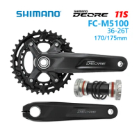 Shimano Deore M5100 11 Speed Crankset MTB Bicycle 170mm 175mm 36T-26T Chainring With BB52 Bottom For Mountain Bike Crank Parts