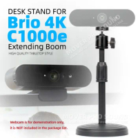 For Logitech Brio 4K 4 K C1000e C1000 C 1000 e Webcam Tabletop Stand Ball Head Desktop Plate 1/4" Screw Holder Boom Camera Mount