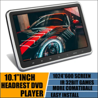 10.1"Car Headrest Monitor with DVD Video Player Portable Car DVD Monitor USB/SD/HDMI/IR/FM TFT LCD Games 1024*600