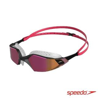 【SPEEDO】成人運動泳鏡 鏡面 Aquapulse Pro(紅/玫瑰金)