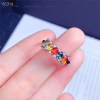 New 925 Silver Inlaid Natural Candy Color Sapphire Women's Ring, Seiko Crafted, Light Luxury Jewelry, Customizable