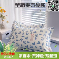 【卓越優選館】稻殼枕頭單人硬枕頭加大宿舍稻穀殼家用稻麥皮4874學生高枕芯一對