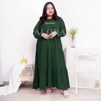 Gamis Jumbo Wanita LD 120 - GAMIS WANITA BIG SIZE Hijau Botol