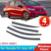 Windshield for Honda Fit Jazz GP5 GP1 GK5 3 2014~2020 2018 Accessories Deflectors Car Side Window Visor Trim Rain Eyebrow Guards