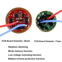 20mm 17mm 7135 x 6 AMC 7135*6 Stepless Dimming LED Driver Circuit Board for T6 L2 U2 XPL SST20 SST40 Flashlight Mode Memory