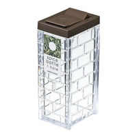 小禮堂 Inomata 日製 方形透明調味罐 塑膠調味罐 鹽罐 胡椒罐 63ml (棕蓋) 4905596-114772