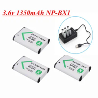 1350mAh NPBX1 NP-BX1 Battery with Charger for Sony ZV-1 HX300 HX400 HX50 HX60 GWP88 AS15 WX350 DSC RX1 RX100 AS100V