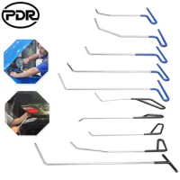 PDR 10 Pcs Tools Automotive Paintless Dent Repair Tools Kit Dent Remover PDR Hail Repair Tool Metal Tap Down PDR Rods