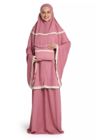 Evernoon Delilah Mukena Bali Renda Simple Motif Polos Casual Wanita - Dusty Pink
