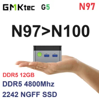 GMKtec G5 N97 MINI PC Windows 11 Pro DDR5 4800Mhz 12GB 256GB NGFF SSD WIFI5 BT Protable Pocket PC Computer VS N100 Mini PC