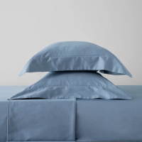 【HOLA】托斯卡素色純棉床包雙人迷霧藍