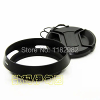 2in1 1set 49 mm metal tilted vented Lens Hood Shade + Lens cap for SONY RX1 / RX1R micro single E24 / E35 lens