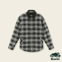 【Roots】Roots男裝-經典小木屋系列 雪爾帕有機棉格紋外套(灰色)