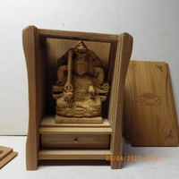 精品黃楊木虛空藏菩薩木雕佛像佛龕(盒子10.8釐米*7.6釐米*5.2釐米)