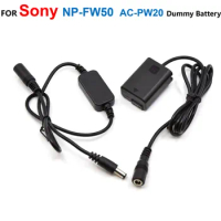 NP-FW50 AC-PW20 Dummy Battery 12V-24V Step-Down Power Cable For Sony RX10 a7 II a7RII a7m2 a6000 a6500 A6300 a7000 ZV-E10