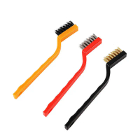 3pcs Mini Handy Wire Brush Set with Steel Brass Nylon Brush