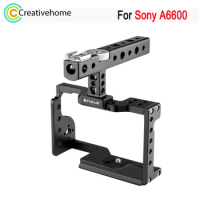 PULUZ Video Camera Cage For Sony A6600 / ILCE-6600 Camera Metal Stabilizer Rig Cage with Handle