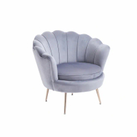 【E-home】Peacock孔雀時尚絨布休閒椅 2色可選(美甲椅 會客椅 接待椅)