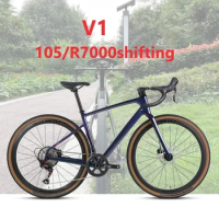 TWITTER V1-105-R7000-22S High Quality Carbon Fiber Road Gravel Bike Full Hidden Inner Cable Full Hydraulic Disc Brake bicycle