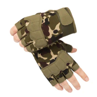 Men Women Tactical Military Army Shooting Cut Proof Fingerless Gloves Anti-Slip Outdoor Sports Paintball Airsoft Bicycle Gloves