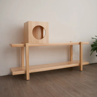 【麗得傢居】卡汶5尺實木電視櫃+貓窩 長櫃 貓跳台(不含置物籃)