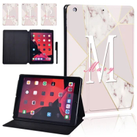 Soft Shell Tablet Case for Apple IPad 8 2020 10.2 Inch Name Series Pattern Flip Stand Tablet Cover Case + Free Stylus