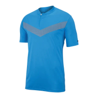 【NIKE 耐吉】Nike Golf Tiger Woods 男 運動短袖立領上衣/高爾夫球衫 藍 BV0502-406