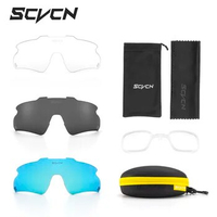 SCVCN-S1 Full Red Blue Green Polarized Lens Photochromic Replacement Lenses Cycling Bicycle Sun Glasses Eyewear Frame Suitable