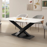 【BODEN】恩特6尺工業風岩板造型餐桌/工作桌/長桌/會議桌